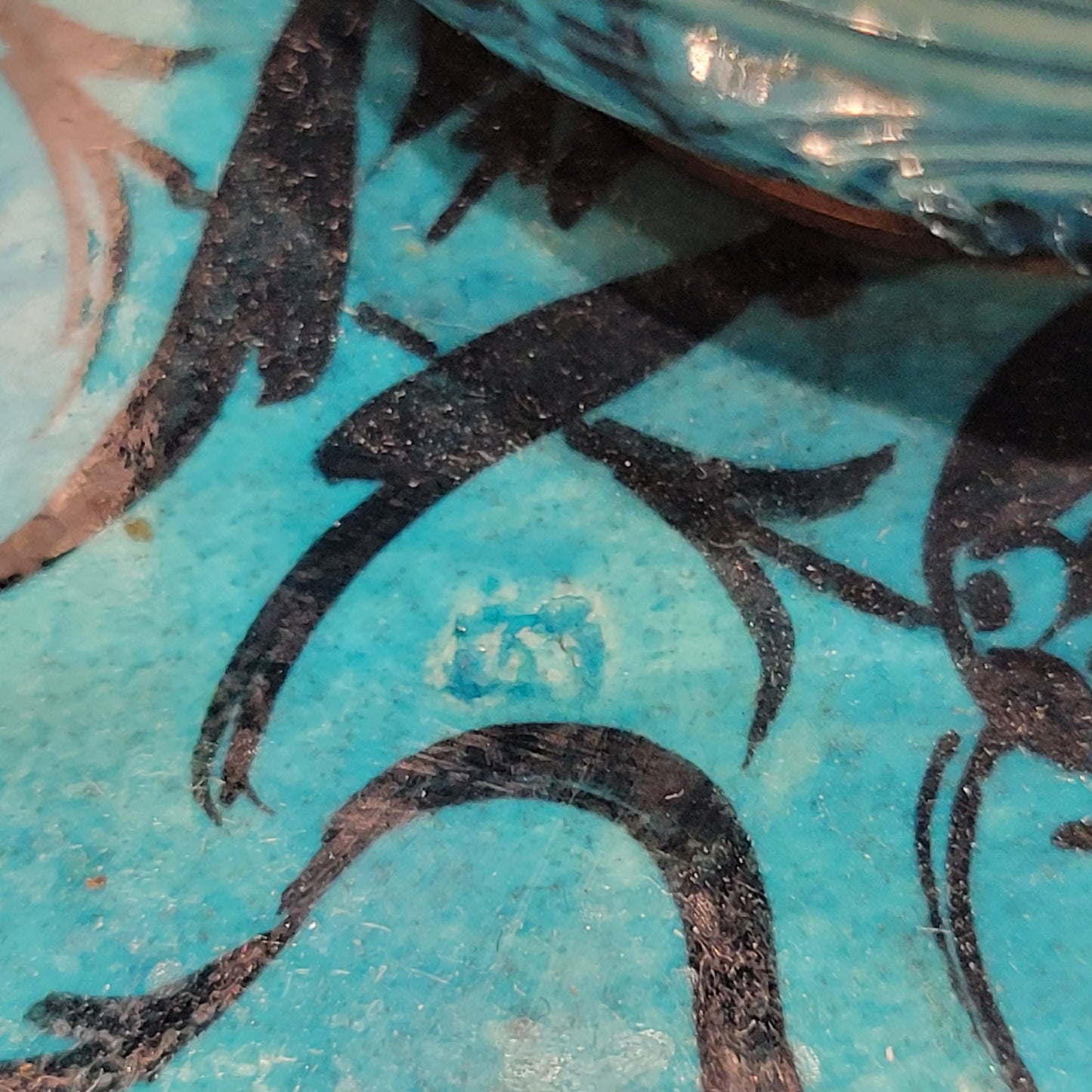 Wonderful Islamic Style French Ceramic and Bronze Inkwell.