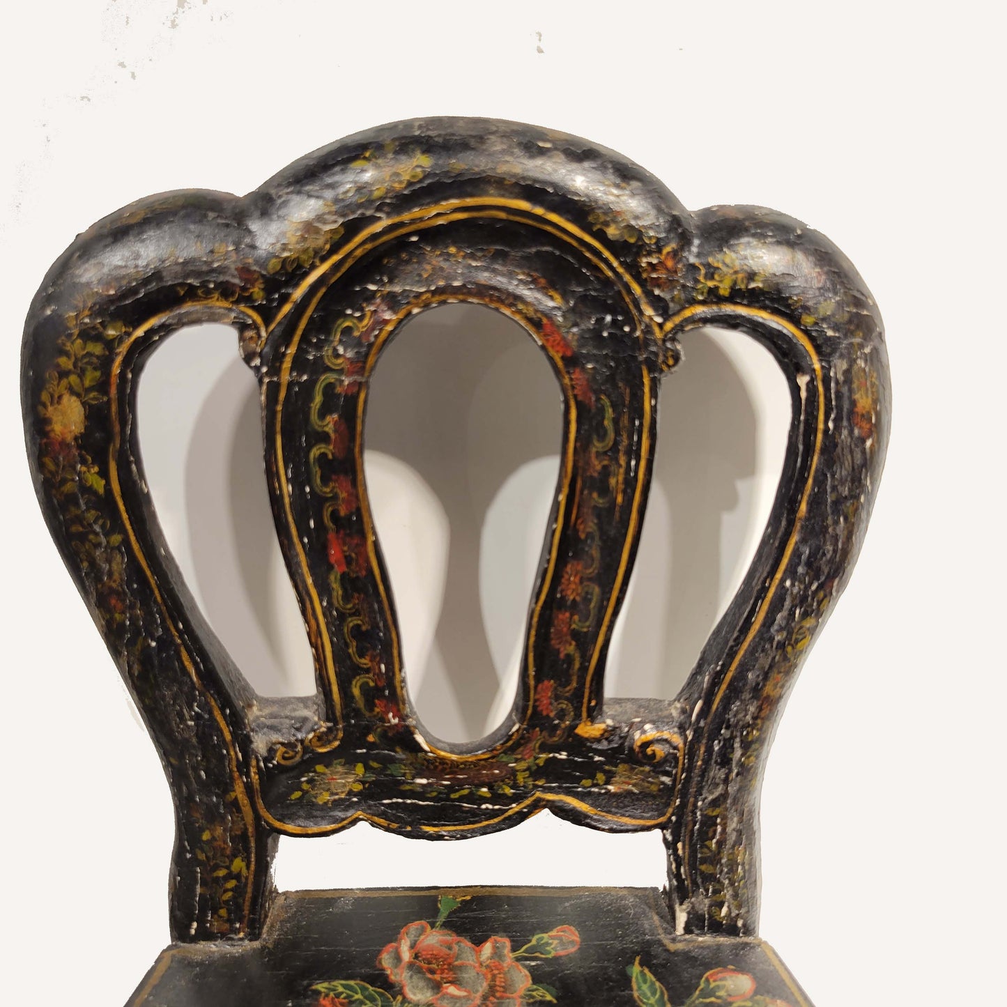 19C. Chinoiserie Painted Child/ doll Chair