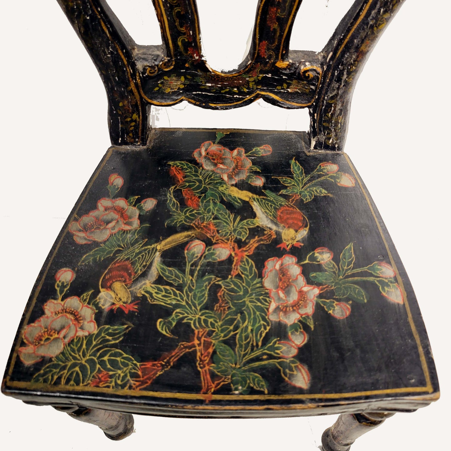 19C. Chinoiserie Painted Child/ doll Chair