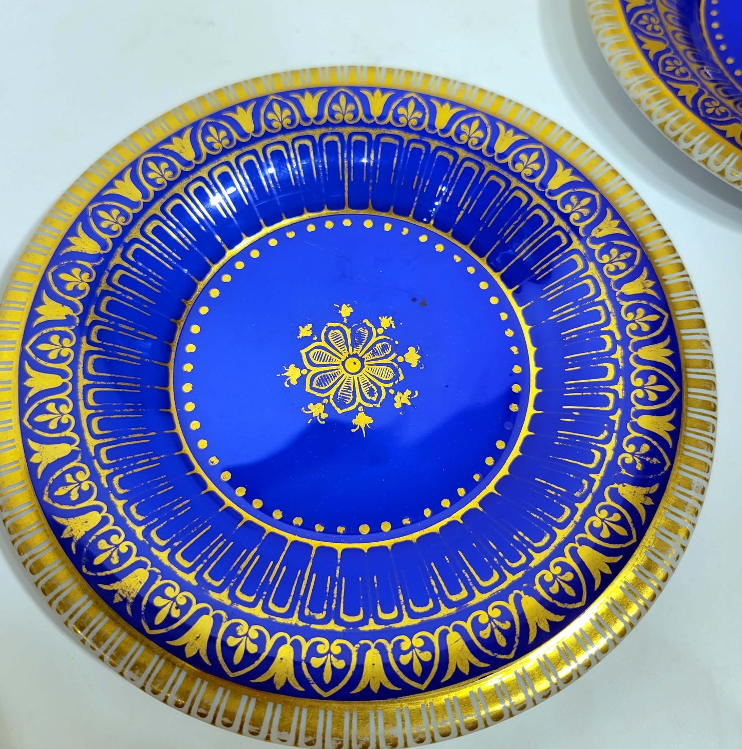 Set of 6 Opaline Plates, Russian or French, 19C.