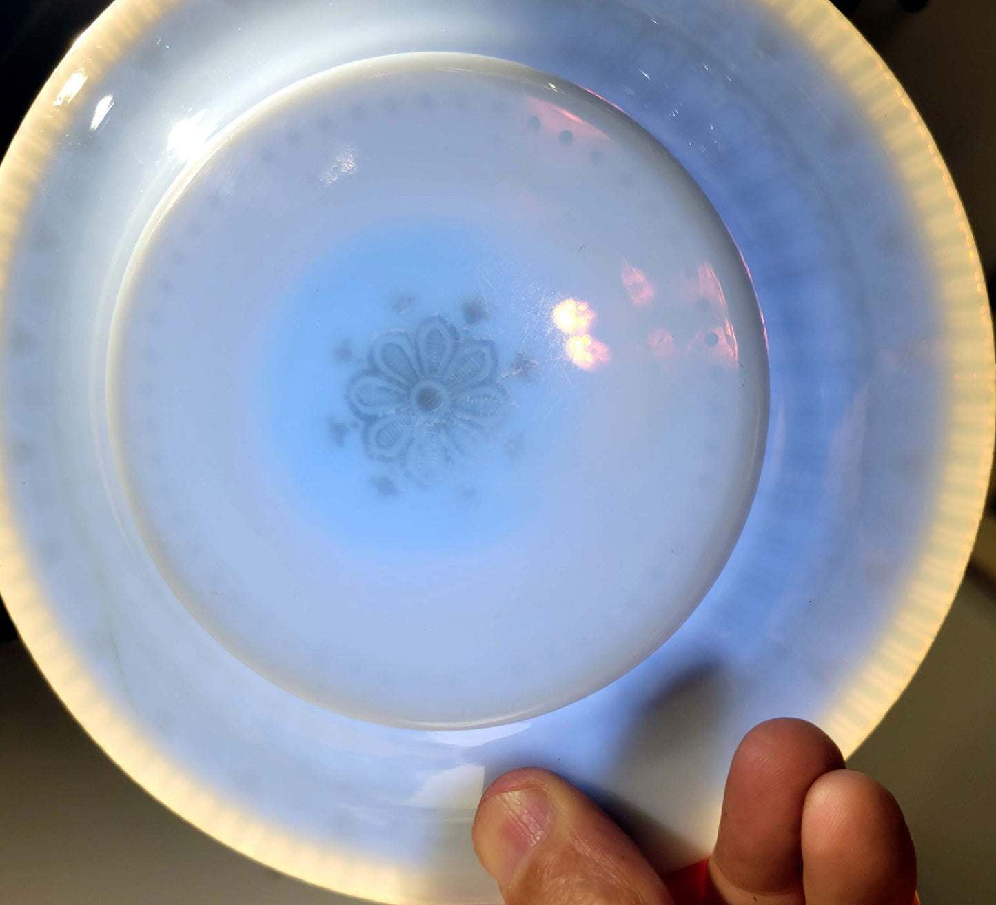 Set of 6 Opaline Plates, Russian or French, 19C.