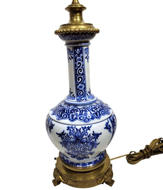 Bronze mounted Blue and White Porcelain Lamp