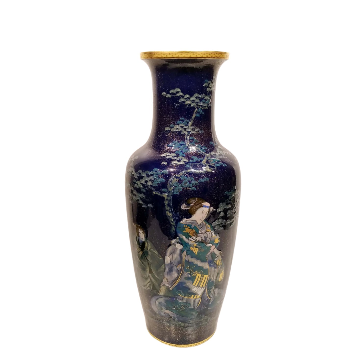 Large Pate Sur Pate Japonisme Porcelain   Vase