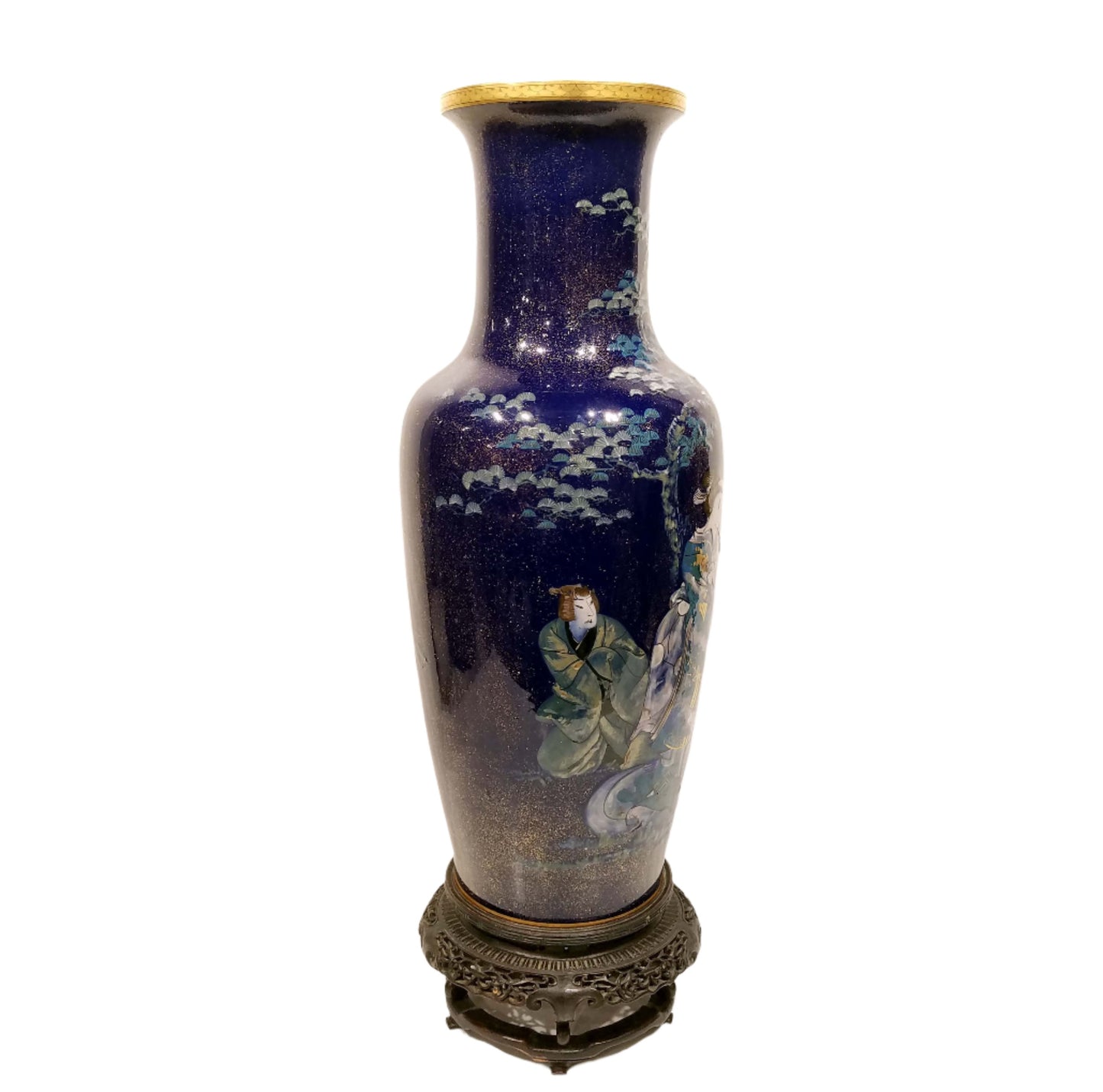 Large Pate Sur Pate Japonisme Porcelain   Vase