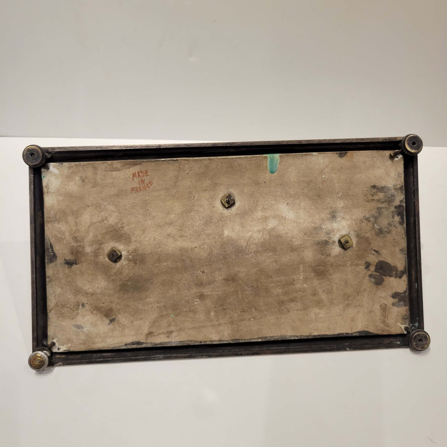 Wonderful Islamic Style French Ceramic and Bronze Inkwell.