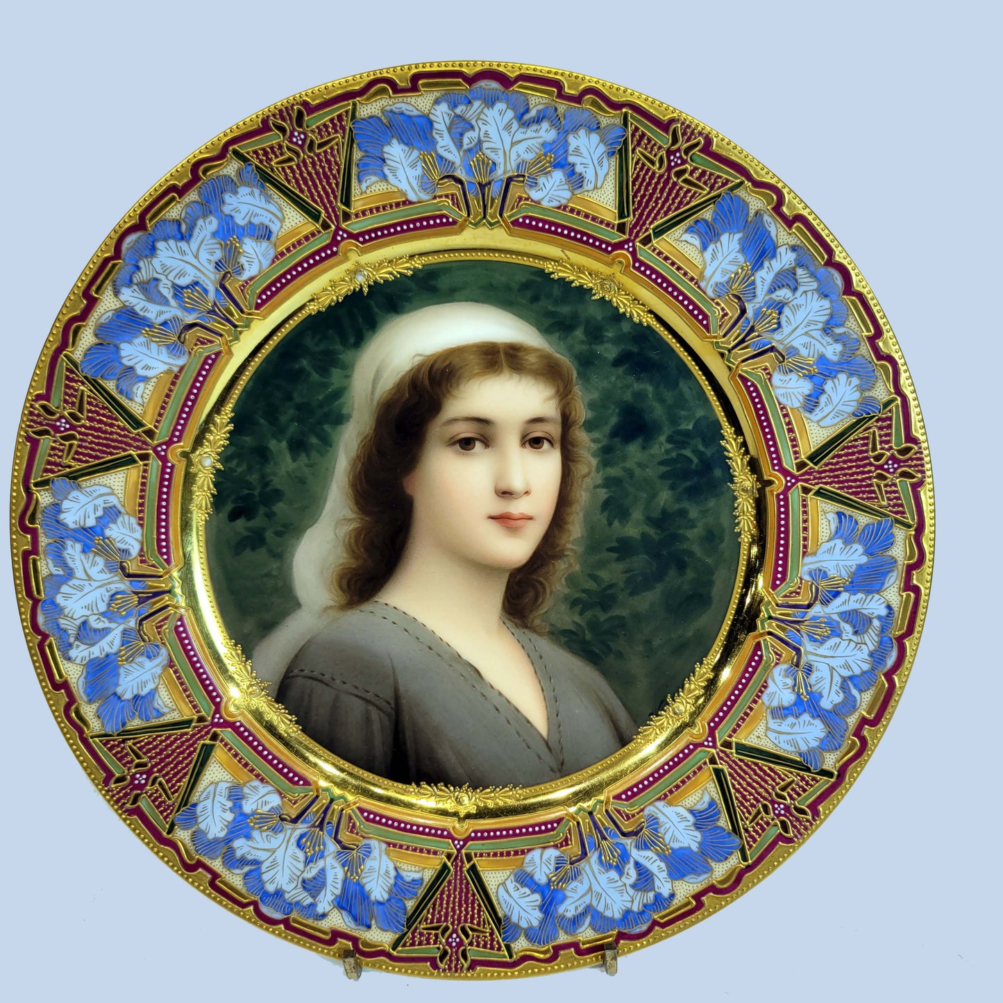 German Porcelain Portrait Plate by: Wagner 19C.