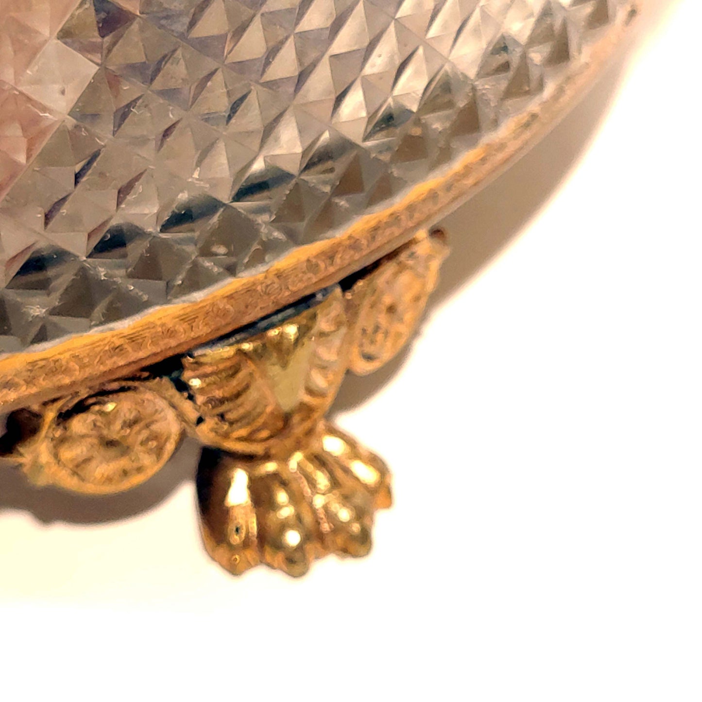 Pair of ormolu mounted crystal bowls with shells Circa 1900